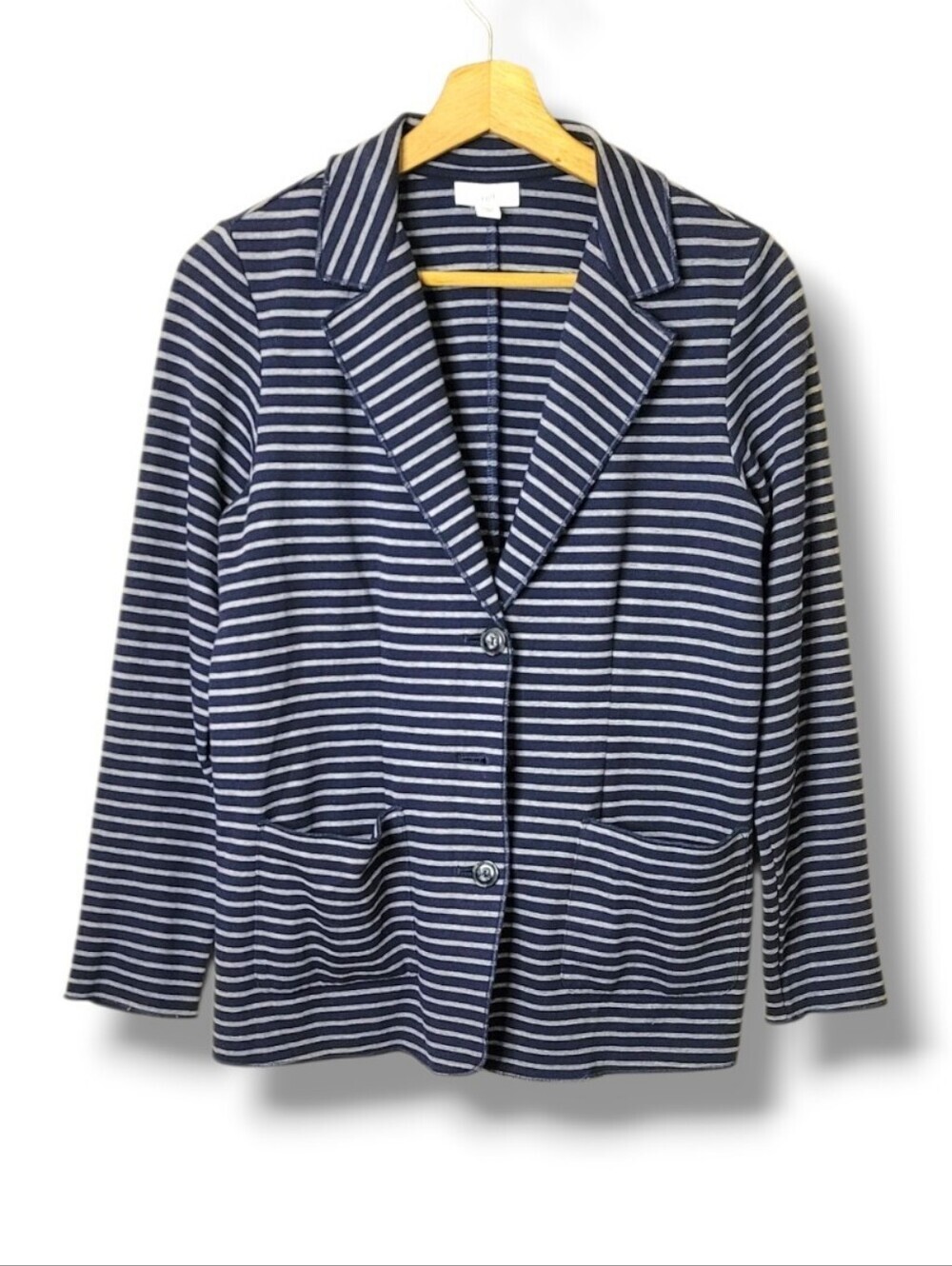 J. Jill Jersey Knit Striped Blazer Jacket